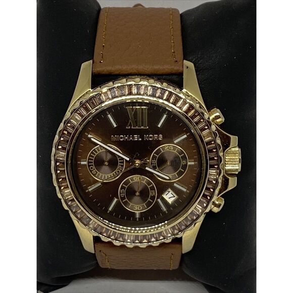 Michael Kors Everest MK5873 Women's Brown Leather Analog Dial Quartz Watch JK568 - Picture 2 of 12